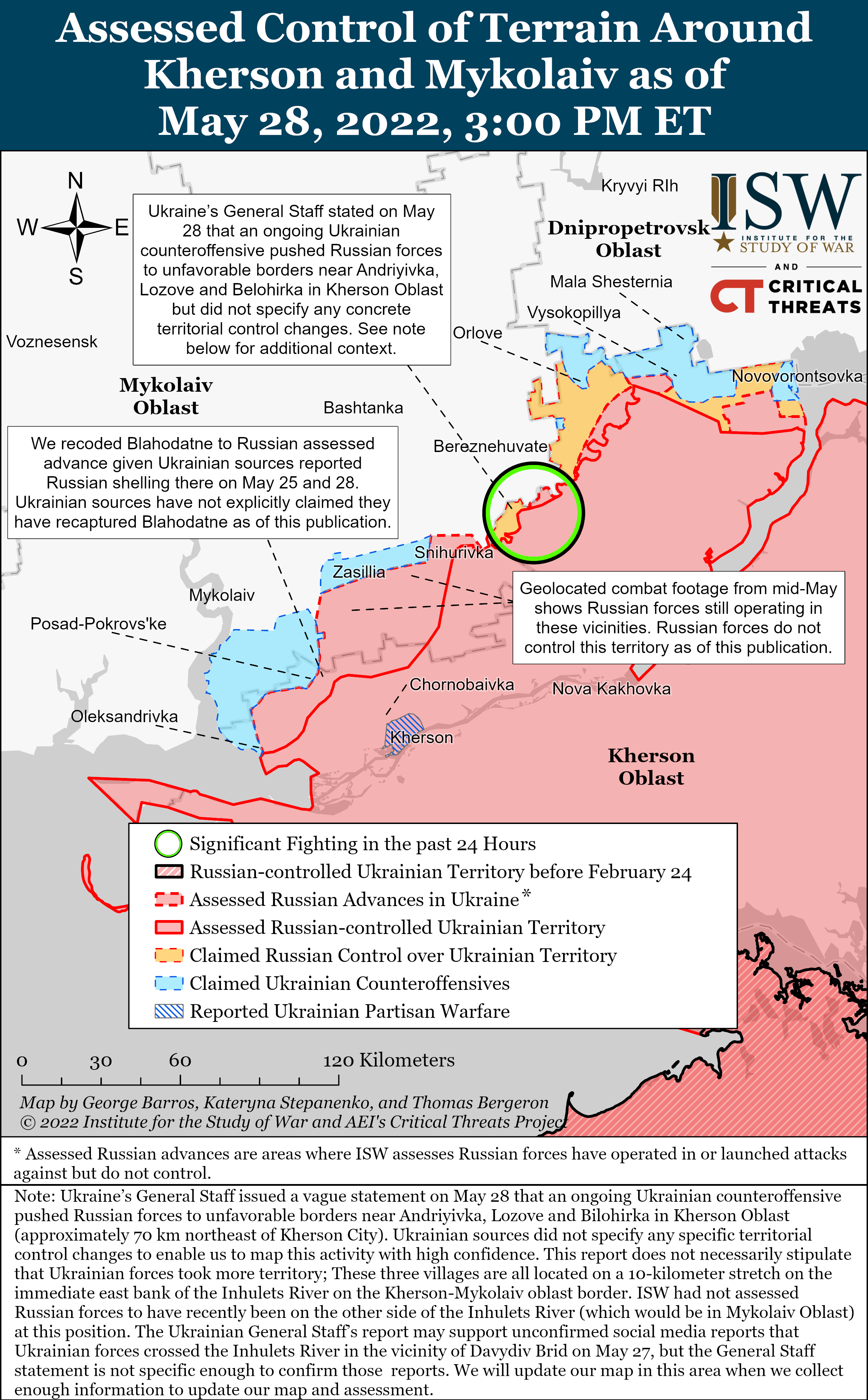 Wie ist der aktuelle Stand (28.05.22) der russischen Truppen in der Ukraine?